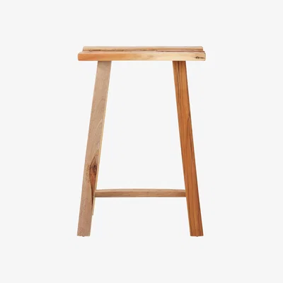 La Redoute Characterful Stool in Brown Recycled Teak Wood