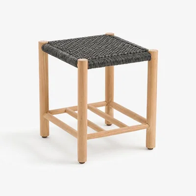 La Redoute Jalek Woven Resin & Teak Stool