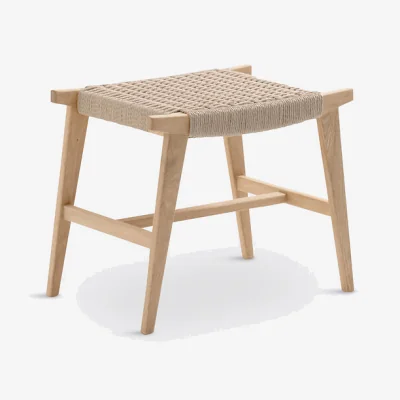 La Redoute Kioto Oak & Woven Braided Stool