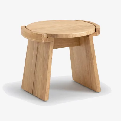 La Redoute Tibet Mini Stool in Solid Oak, Height 30cm