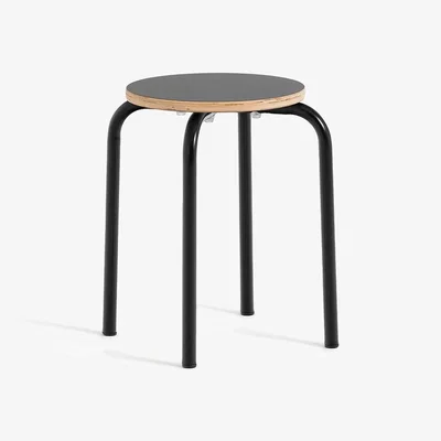 La Redoute Hiba Low Stackable Steel and Wood Stool