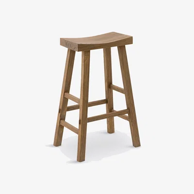La Redoute Asayo Bar Stool in Solid Elm, H75 cm