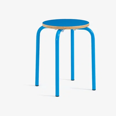 La Redoute Hiba Low Stackable Steel and Wood Stool