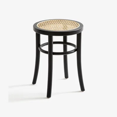 La Redoute Cedak Birch & Rattan Cane Stool