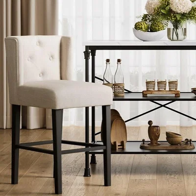 La Redoute Giada Linen Wingback Counter Stool
