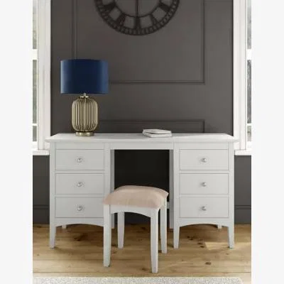 Marks & Spencer M&S Hastings Dressing Table & Stool - Grey, Grey,Soft White,Dark Grey