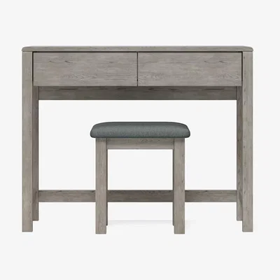 Marks & Spencer M&S  Loxton Dressing Table & Stool - Light Grey, Light Grey