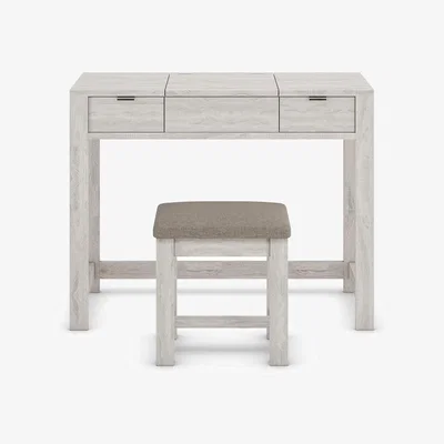 Marks & Spencer M&S Arlo Dressing Table & Stool - Light Grey, Light Grey