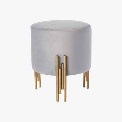 My Furniture Rubell Stool Dove Grey Brass base