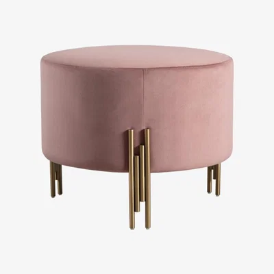 My Furniture Rubell Large Stool Blush Pink Brass base