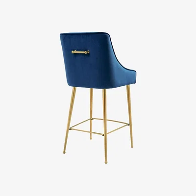 My Furniture Mason Bar Stool - Navy Blue - Brushed Gold Legs