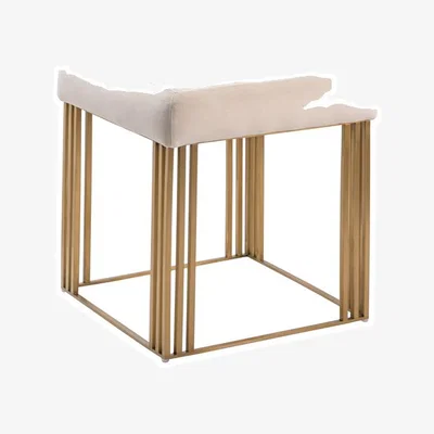 My Furniture Manhattan Stool – Chalk – Brass