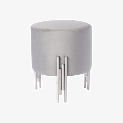 My Furniture Rubell Stool Dove Grey Silver base