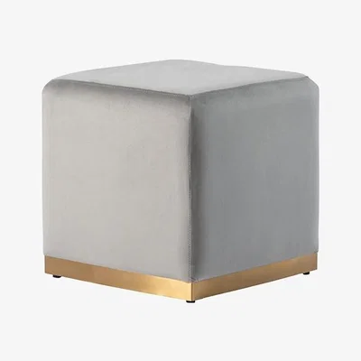 My Furniture Harper Stool - Dove Grey - Brass Base