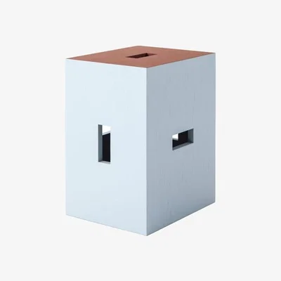 Made in Design LC14 Nantes Rezé Stool wood blue / Le Corbusier, 1952-1957 - CASSINA
