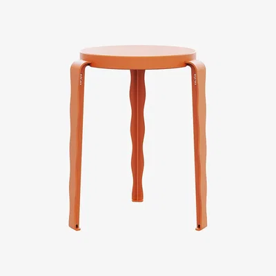 Made in Design Lou Vague by Uchronia Stackable stool wood orange / Monochrome Beechwood - TIPTOE