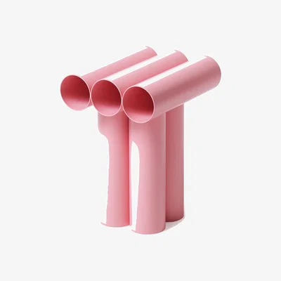 Made in Design Septem Stool metal pink / Aluminium tubes - Axel Chay