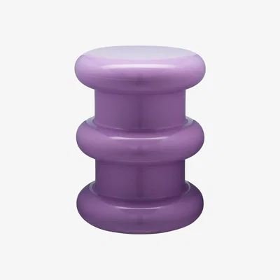 Made in Design Pilastro Stool - H 46 x Ø 35 cm - By Ettore Sottsass by Kartell Purple