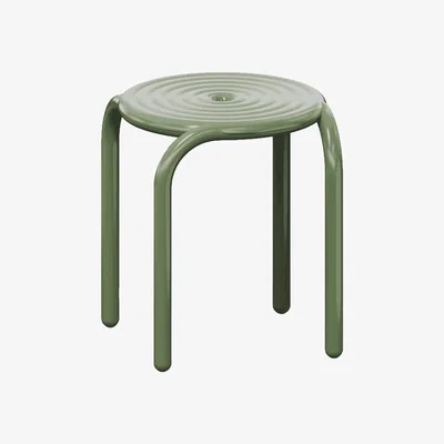 Made in Design Groove Stool metal green - Tom Dixon
