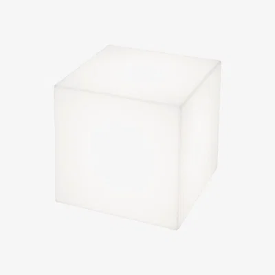 Made in Design Cubo LED RGB Luminous low stool - Wireless - 43 x 43 x 43 cm by Slide White