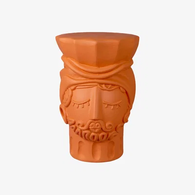 Made in Design Magna Graecia - Man Stool ceramic orange / Terracotta - Seletti