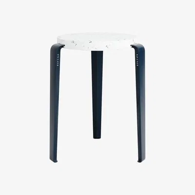 Made in Design Lou Stackable stool metal blue / Recycled plastic Venezia - H 45 cm - TIPTOE