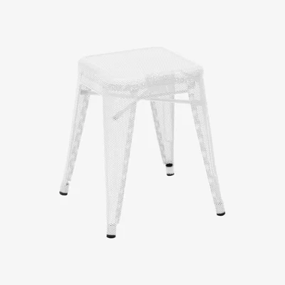 Made in Design H Perforé Stackable stool - Perforated lacquered steel - H 45 cm by Tolix White