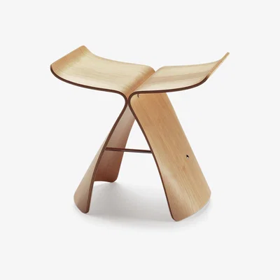 Made in Design Butterfly Stool Stool - / By Sori Yanagi, 1954 by Vitra Natural wood