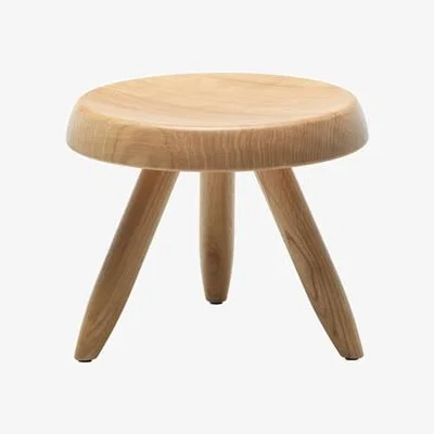 Made in Design Stool Berger wood / Charlotte Perriand, 1953-61 - Ø 33 x H 26.7 cm - CASSINA