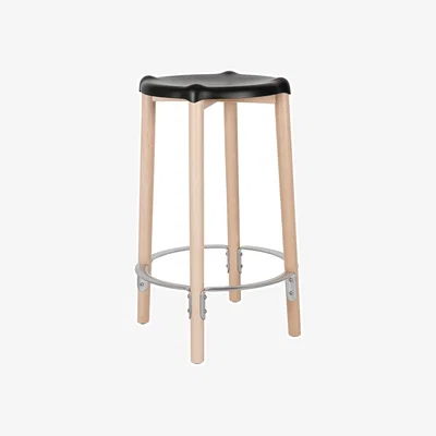 Made in Design Poêle Collection High stool metal black / By Philippe Starck - H 65 cm - Alessi