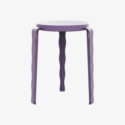 Made in Design Lou Vague by Uchronia Stackable stool wood purple / Monochrome Beechwood - TIPTOE