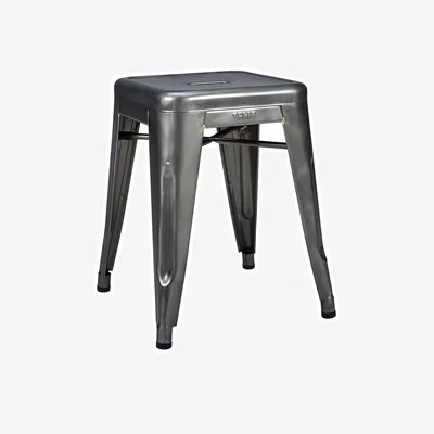 Made in Design H Indoor Stackable stool metal / H 45 cm - Natural steel - For indoors - Tolix