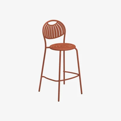 Made in Design Coupole High stool metal red Metal / H 75 cm - Emu