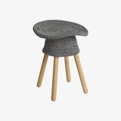 Made in Design Coiled Stool - H 54 cm by Umbra Shift Grey/Natural wood