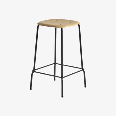 Made in Design Soft Edge 80 High stool wood black / H 65 cm - Hay