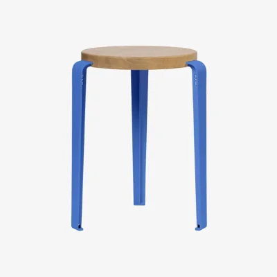 Made in Design Lou Stackable stool wood blue / H 45 cm - Eco-certified Oak - TIPTOE