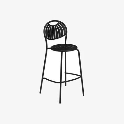 Made in Design Coupole High stool metal black Metal / H 75 cm - Emu