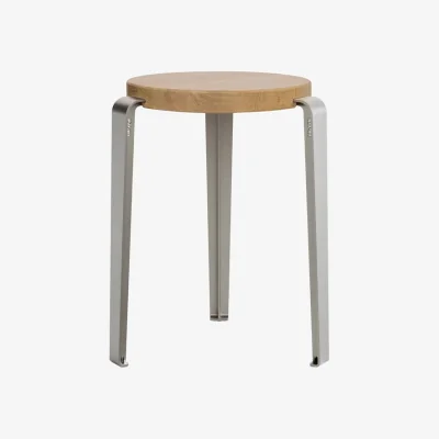 Made in Design Lou Core Stackable stool metal / H 45 cm - Eco-certified Oak - TIPTOE