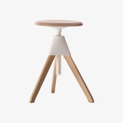Made in Design Jerry Stool - H 50/66 cm by Magis White/Natural wood