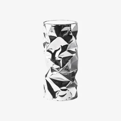 Made in Design Big Tab.u High stool metal silver / Side table - Ø 30 x H 65 cm - Opinion Ciatti