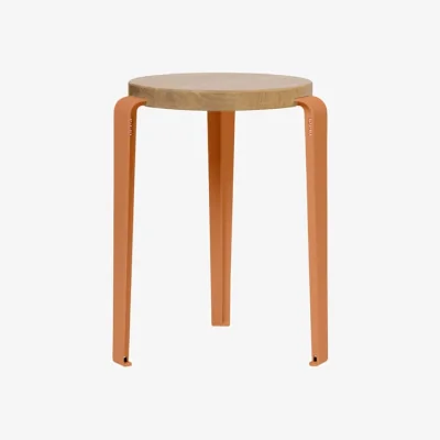 Made in Design Lou Stackable stool wood red / H 45 cm - Eco-certified Oak - TIPTOE