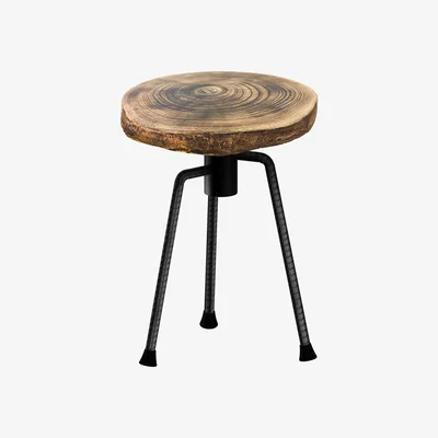 Made in Design Nikita Stool - / H 49 cm - Wood & metal by Zeus Natural wood