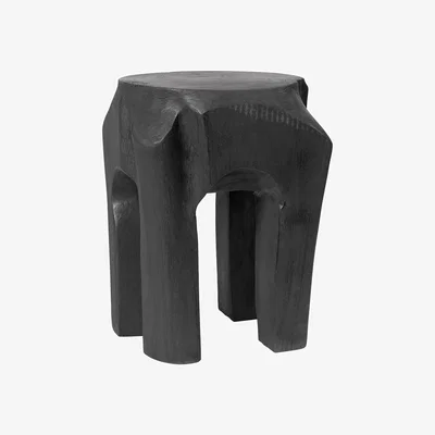 Made in Design Root Stool wood black / Hand-carved teak root - Ferm Living