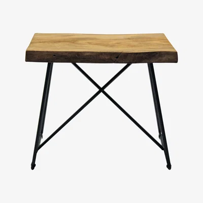 Made in Design Old Times Stool - / H 47 cm - Wood & metal by Zeus Black/Natural wood