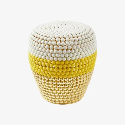 Made in Design Striped Dot Stool metal yellow - Pols Potten