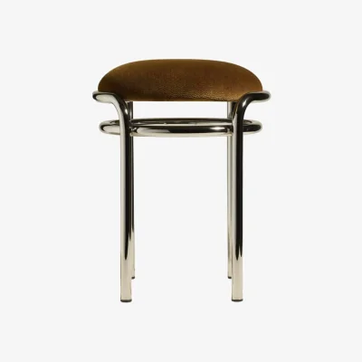 Made in Design Moon Stool textile beige / H 45 cm - Velvet - Maison Sarah Lavoine