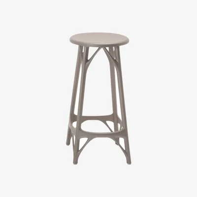 Made in Design A.I. LIGHT High stool plastic material grey / H 65 cm - Designed by artificial intelligence / Recycled - Kartell