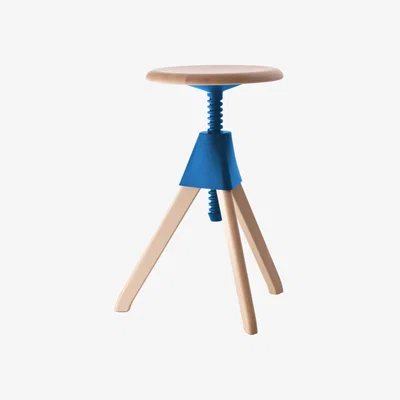 Made in Design Jerry Stool - H 50/66 cm by Magis Blue/Natural wood