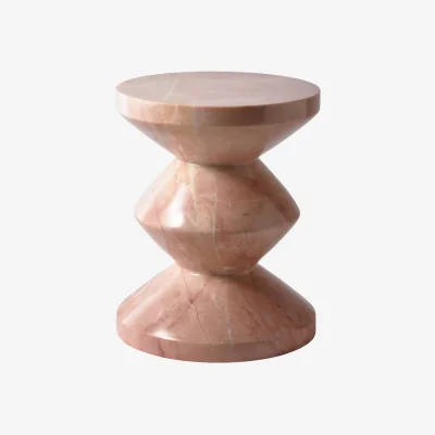 Made in Design Zig Zag Marble Stool stone pink / Polised marble - Pols Potten