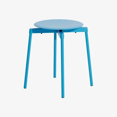 Made in Design Fromme Stackable stool metal blue / Aluminium - Petite Friture